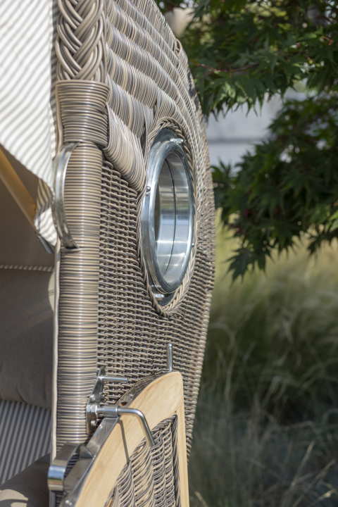 Strandkorb Rantum Teak PE grey Dessin 53...